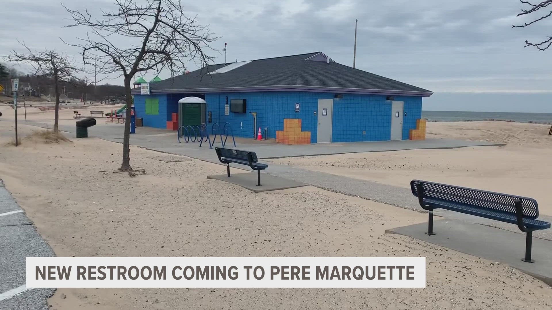 Pere Marquette Beach in Muskegon is getting a new restroom facility.