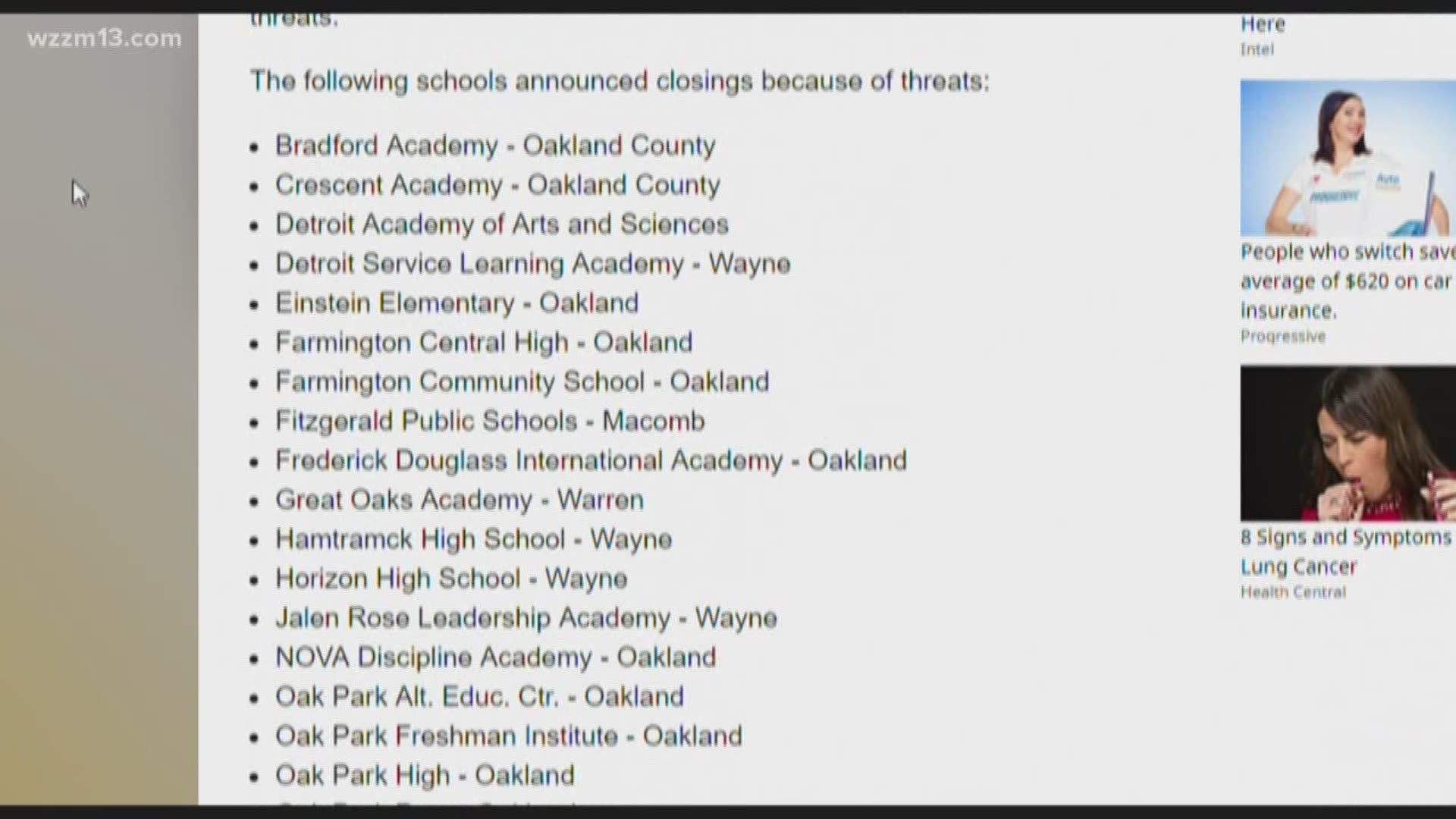 Many schools closed in Metro Detroit due to threats