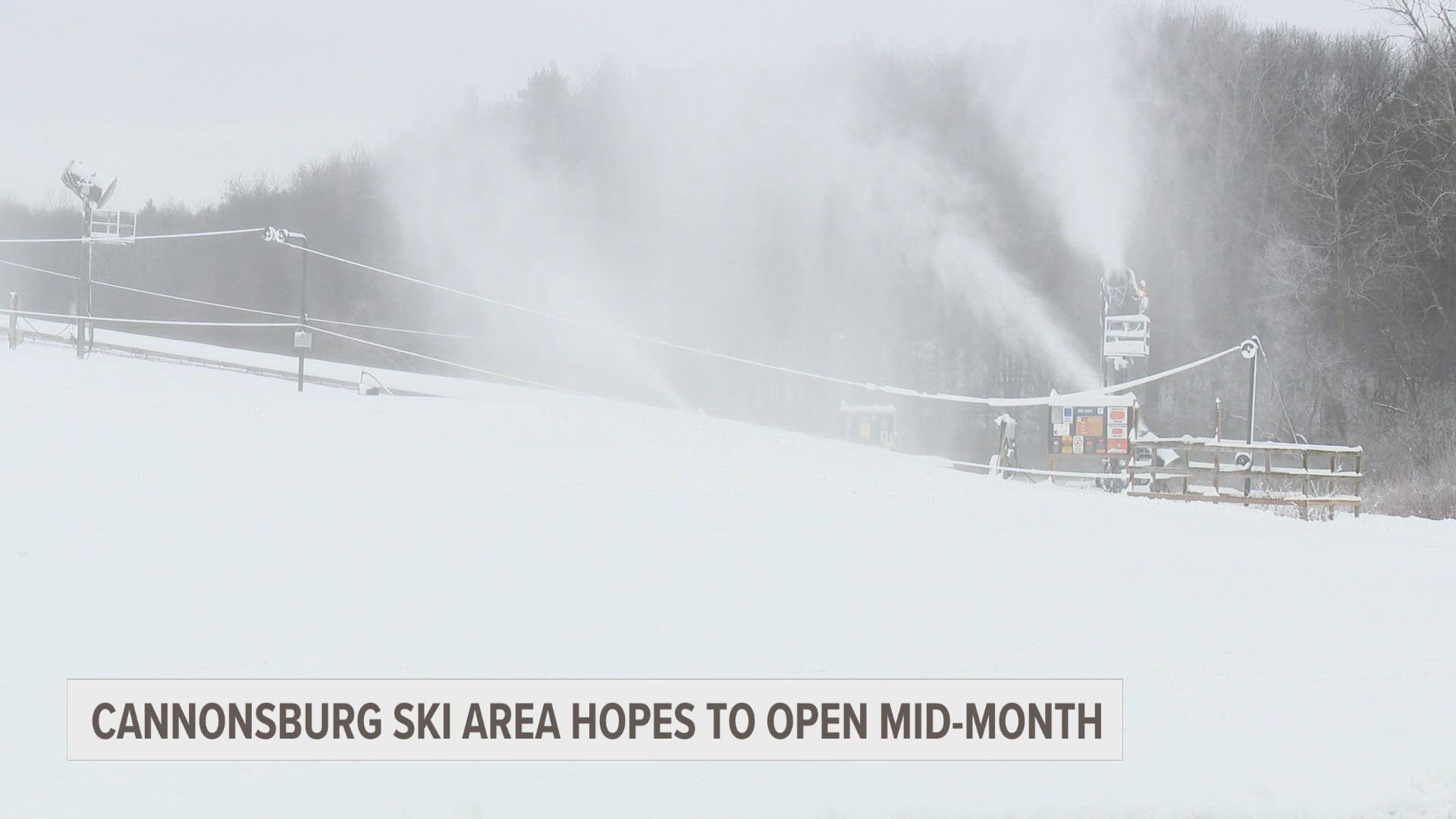 With temperatures below freezing, Cannonsburg Ski Area is cranking out snow in hopes of a mid-December opening.