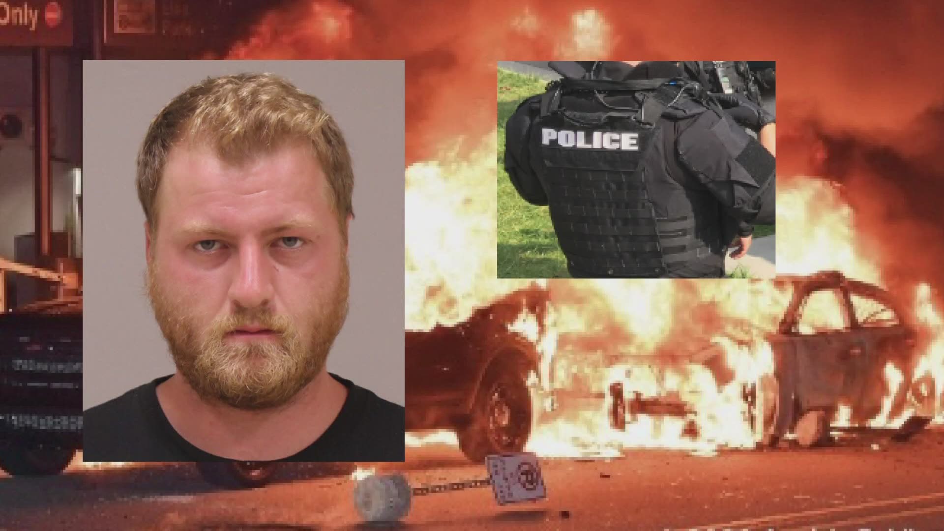A body armor vest taken from a police cruiser before the vehicle was set on fire now has a Grand Rapids man facing two felony charges in addition to one count.