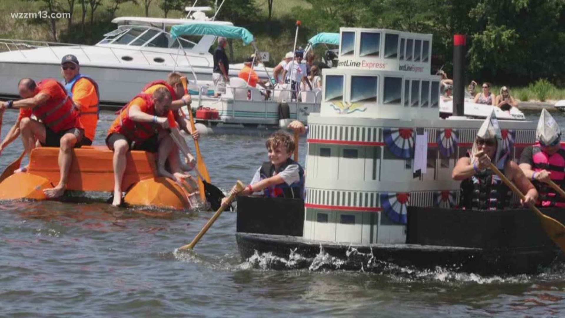 Cardboard boat race a festival favorite
