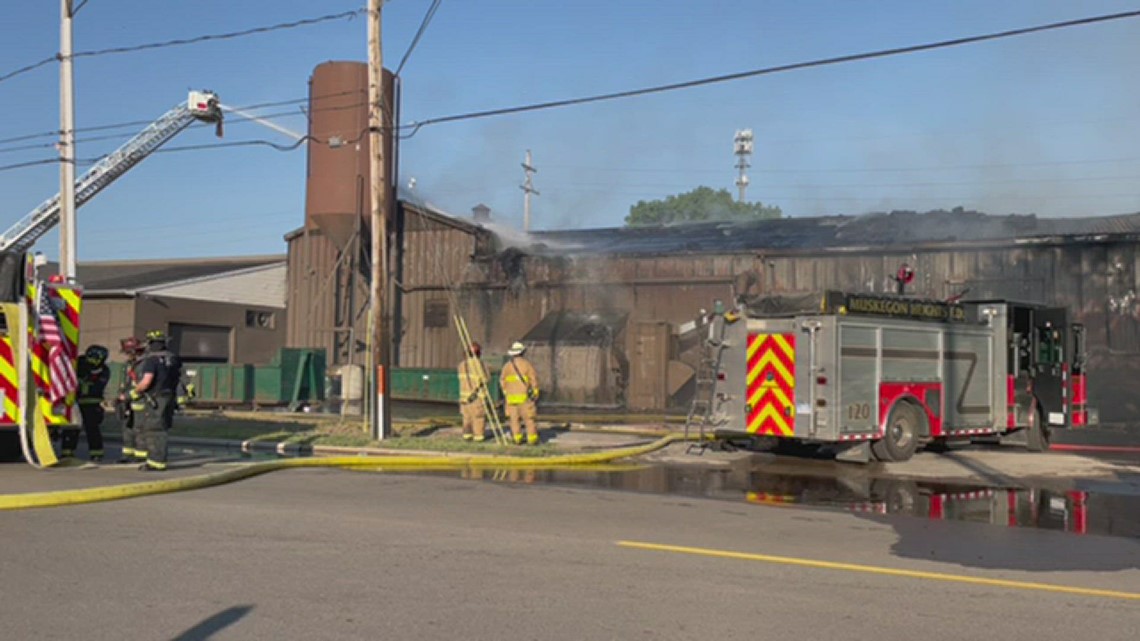 Crews fight fire at Century Foundry in Muskegon Heights | wzzm13.com