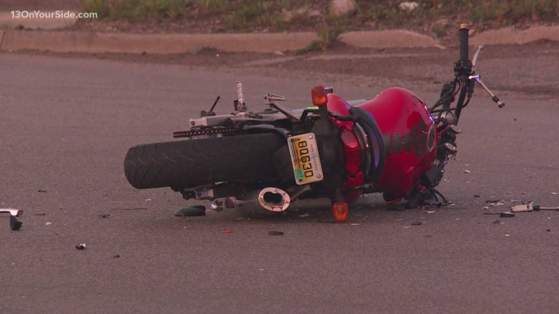 Police say the motorcyclist was going north on Turner Avenue when a 76-year-old Walker woman on Turner attempted to turn left to get on the highway. Police say her car was struck by the motorcyclist.