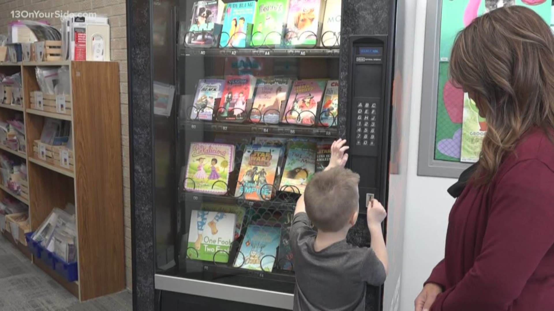 The book vending machine is available to all students from kindergarten through fifth grade.