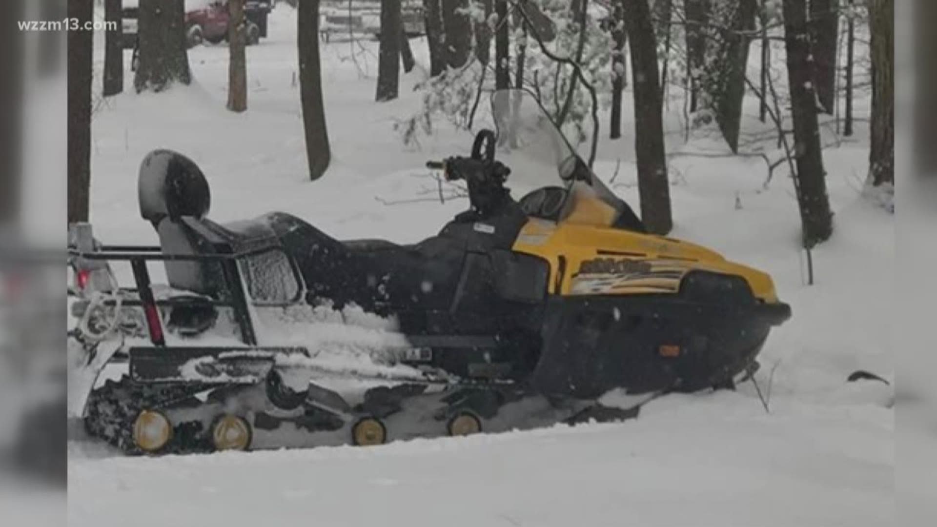 Search for stolen snowmobile in Muskegon