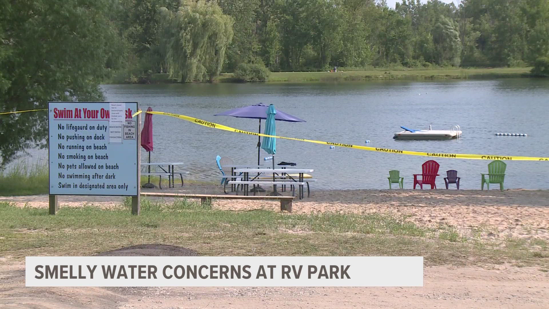 The lake has been closed due to a "bacteria issue."