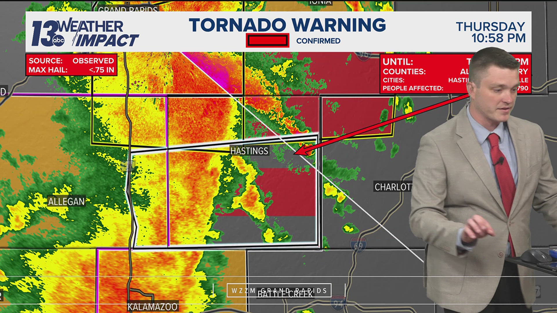 The 13 ON YOUR SIDE Weather Impact Team is tracking severe storms as they make their way across West Michigan.