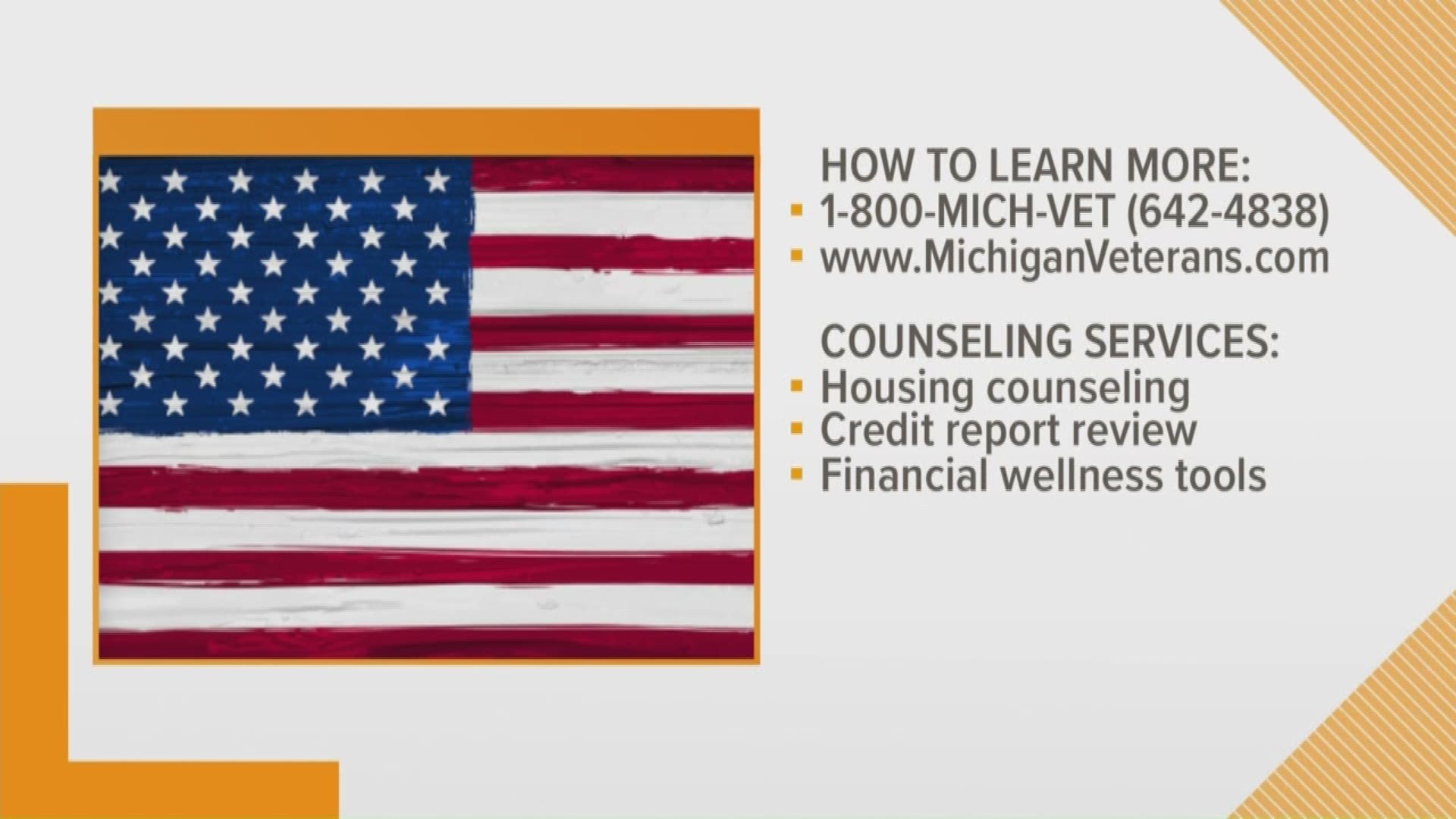 The Michigan Veterans Affairs Agency announced Monday that veterans and their families have access to free financial counseling through a state pilot program. The program can help veterans who are struggling to manage their finances or overcome crippling debt.