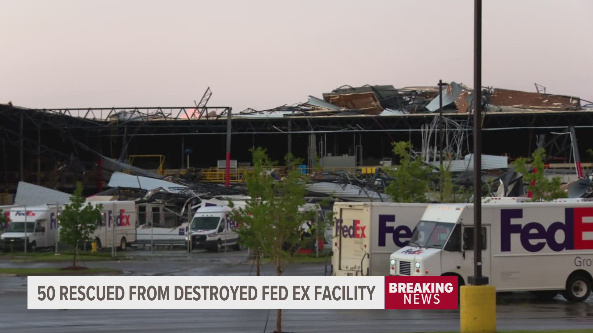 A video sent to 13 ON YOUR SIDE by Jim Morrison shows the building's exterior wall collapsed and much of the roof torn off.