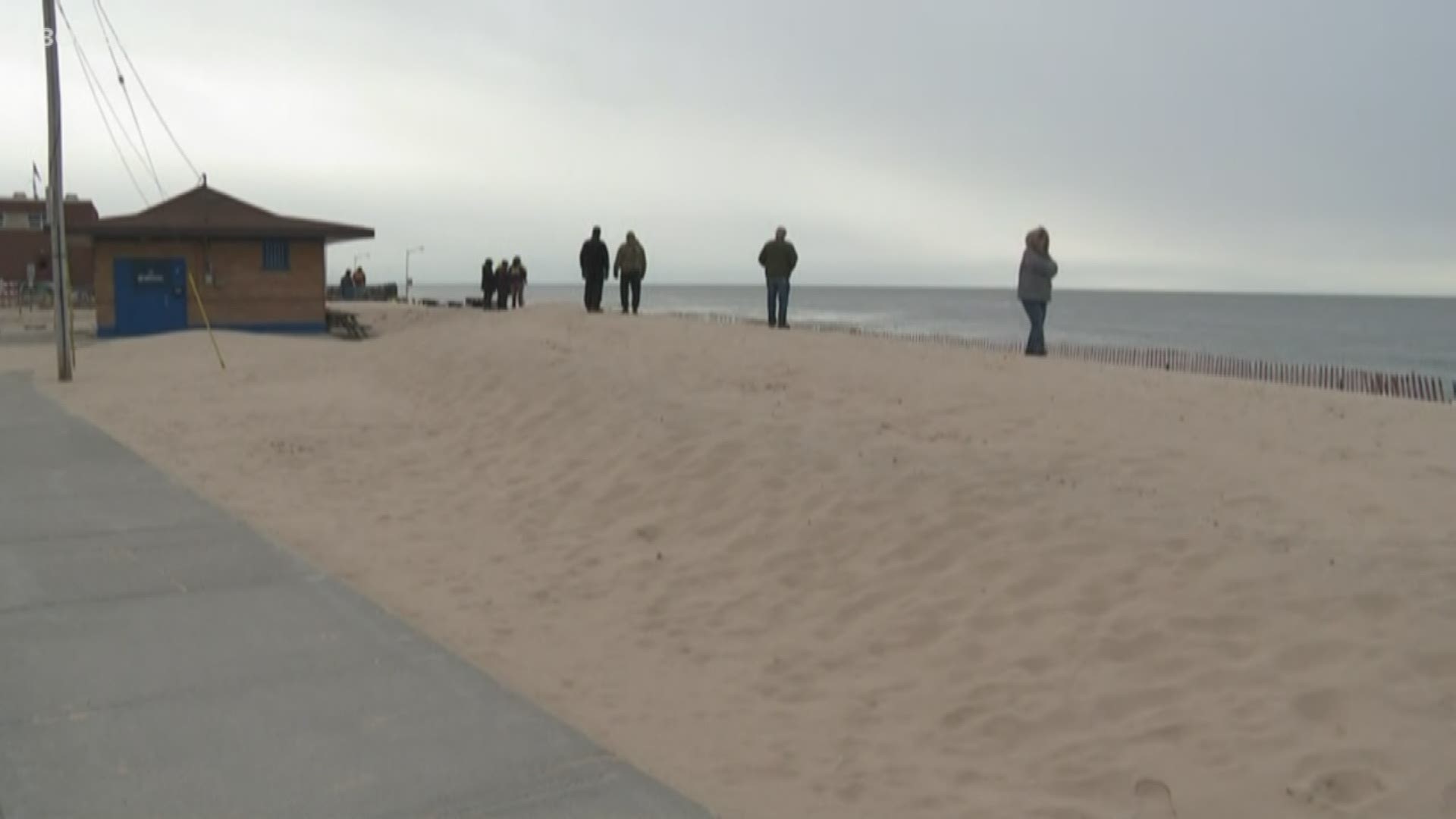Crews were unable to search Lake Michigan to recover a 31-year-old Muskegon man that fell through the ice because of dangerous conditions Thursday.