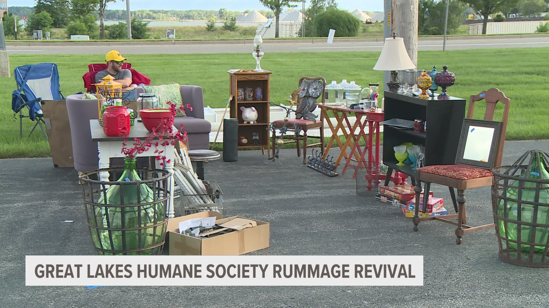 The rummage sale included rows of booths, a mimosa bar and adoptable dogs.