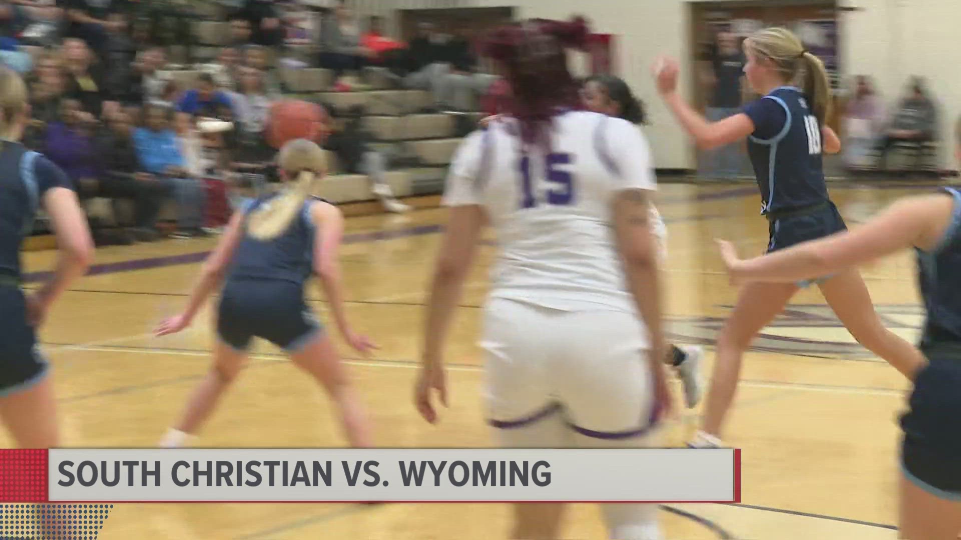 South Christian defeats Wyoming in final seconds 56-55.