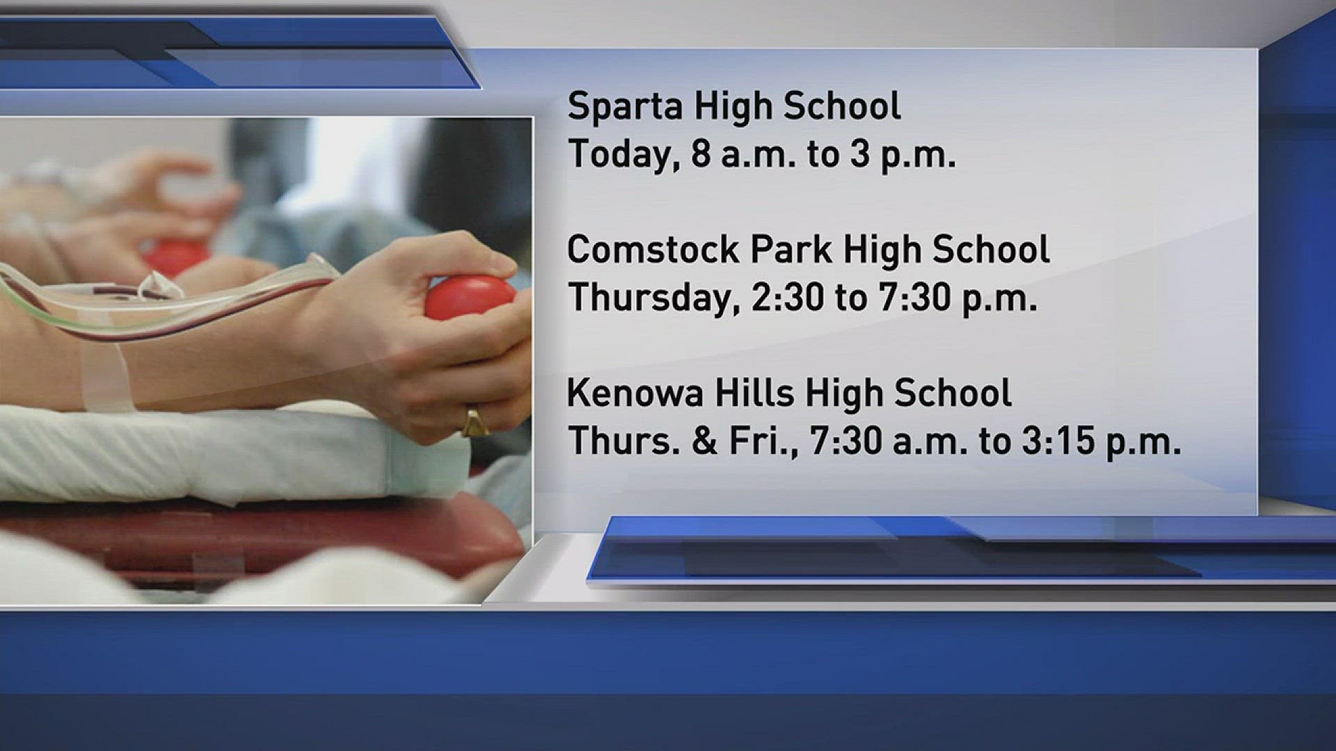 Sparta High School is hosting a blood drive today to honor a student killed in a car accident last year.