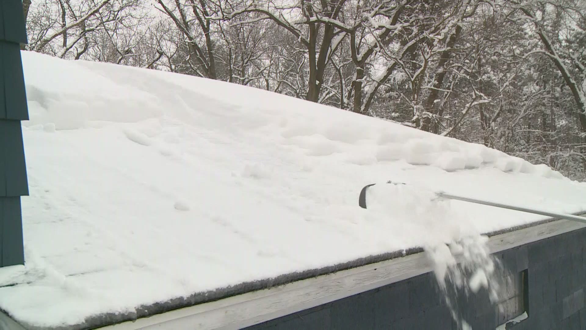 The amount of snow and ice we've seen can be a problem for all structures, but flat roofs are more prone to damage.