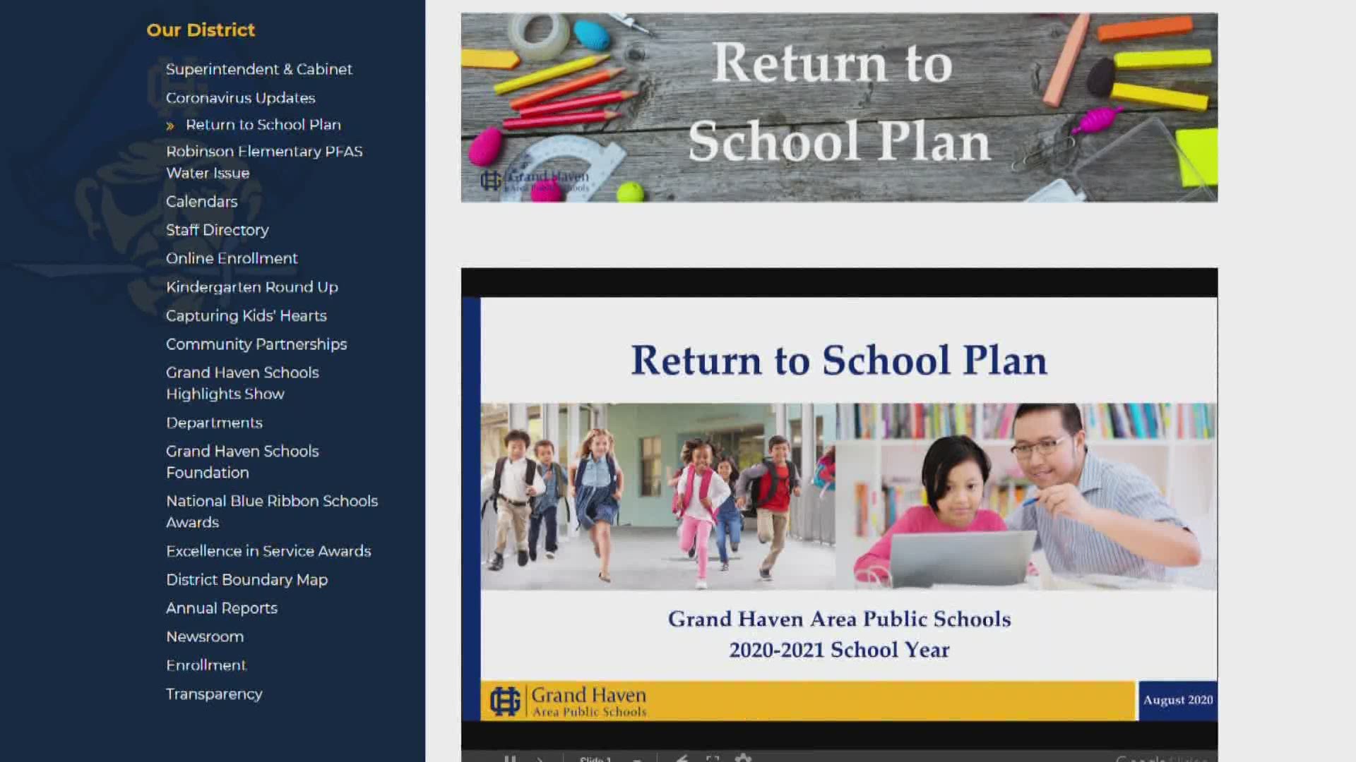 Grand Haven Area Public Schools offers two back-to-school options