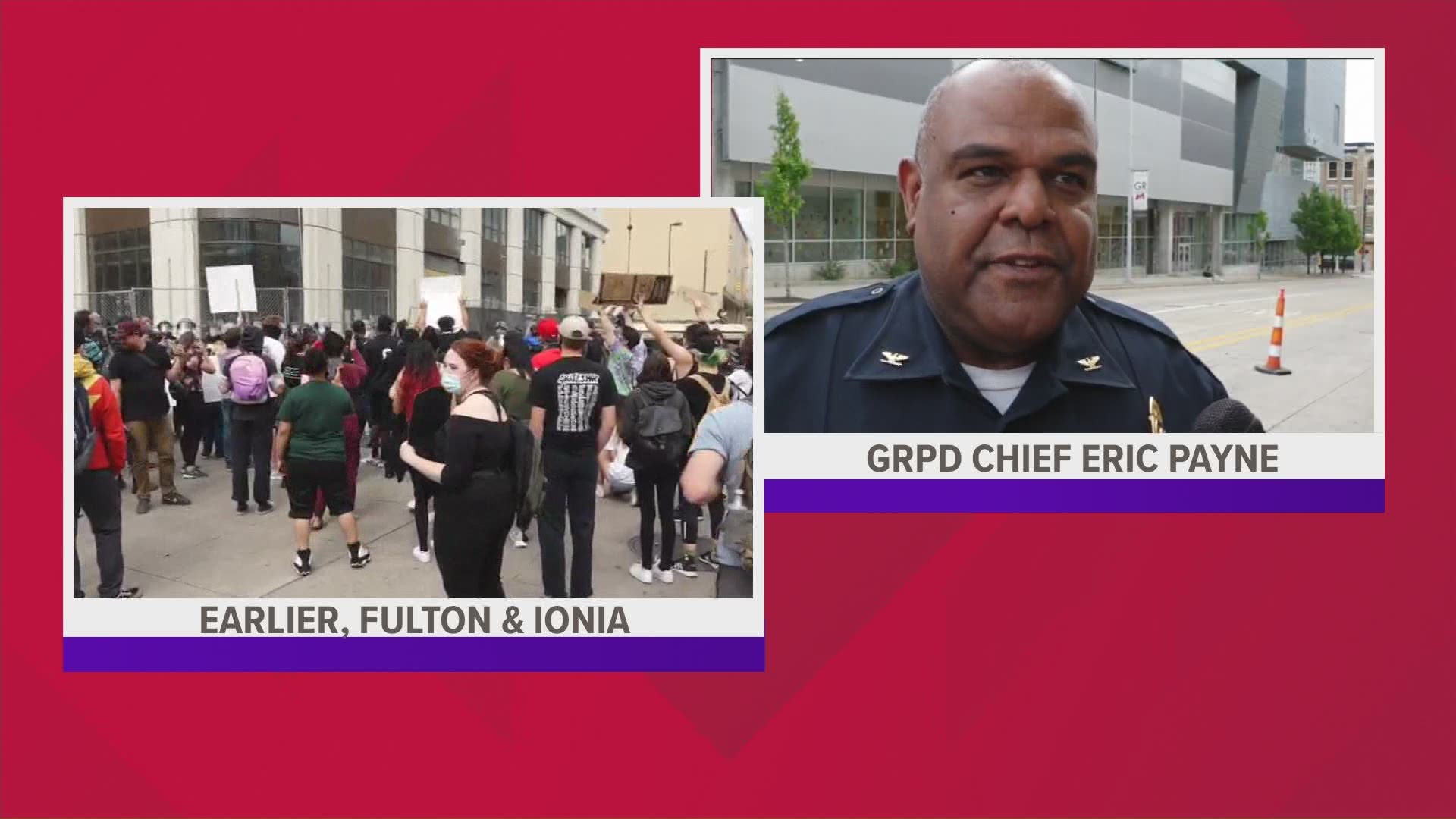 Grand Rapids Police Chief Eric Payne said that despite the call from protesters to join them, he won’t participate in an unpermitted rally.