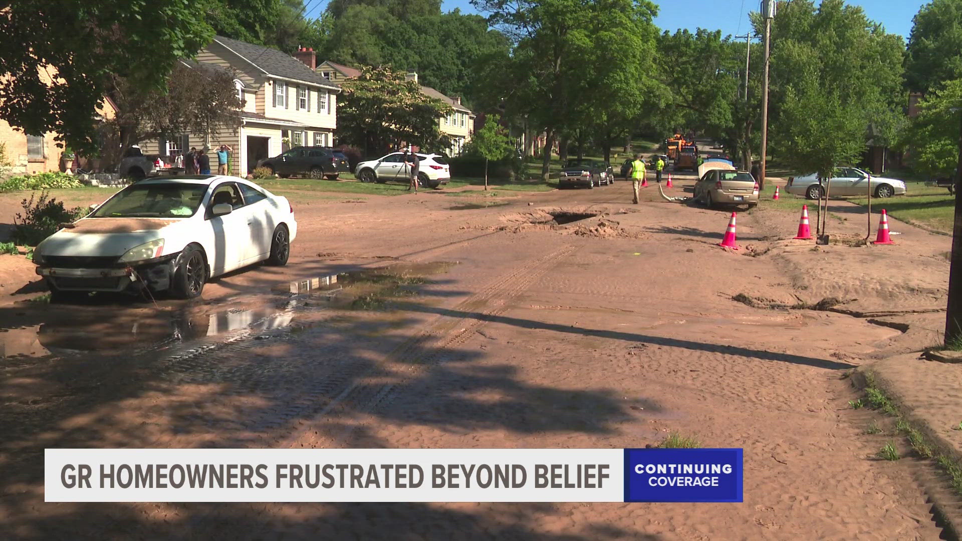 Homes were flooded in early June after a water main break near Philadelphia Avenue and Adams street.