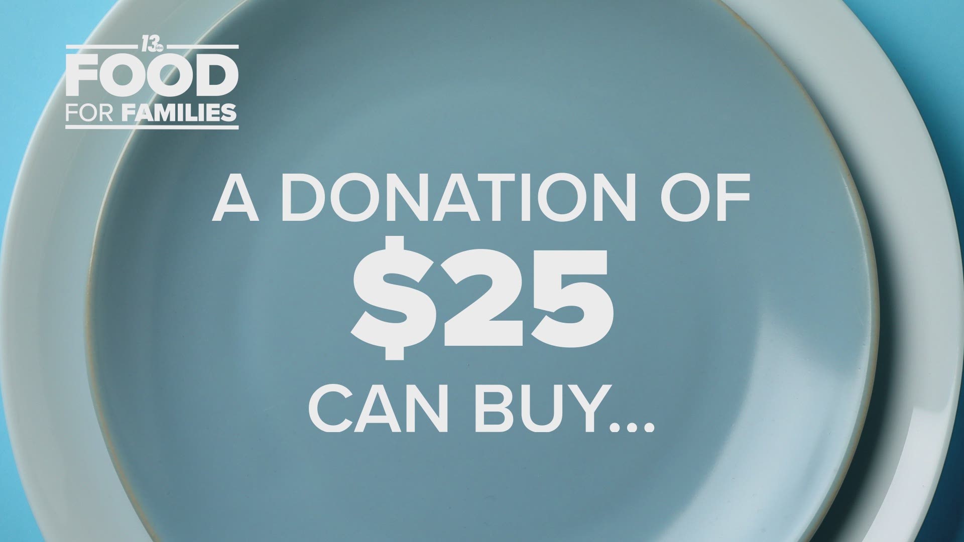 Here's what your donation to 13 Food For Families will provide.