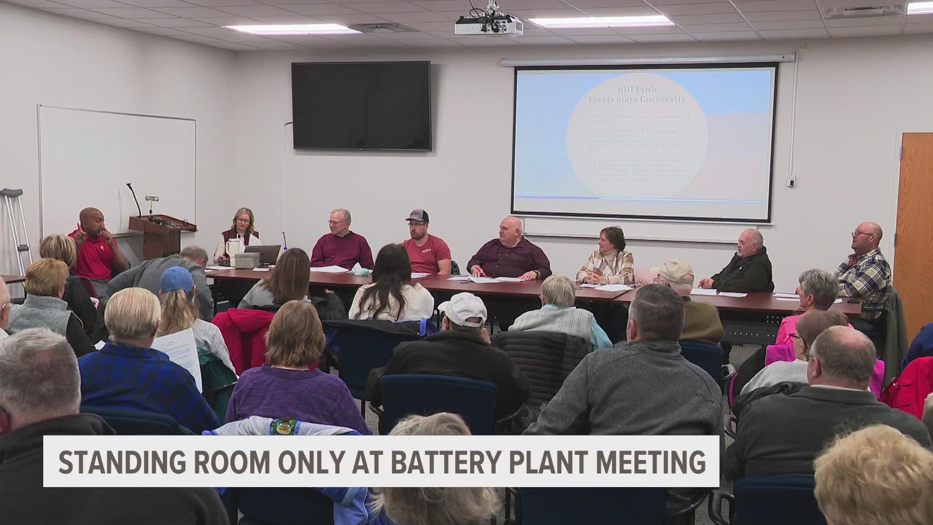 Dozens of neighbors in Mecosta County are getting answers to their questions about a proposed electric battery factory.
