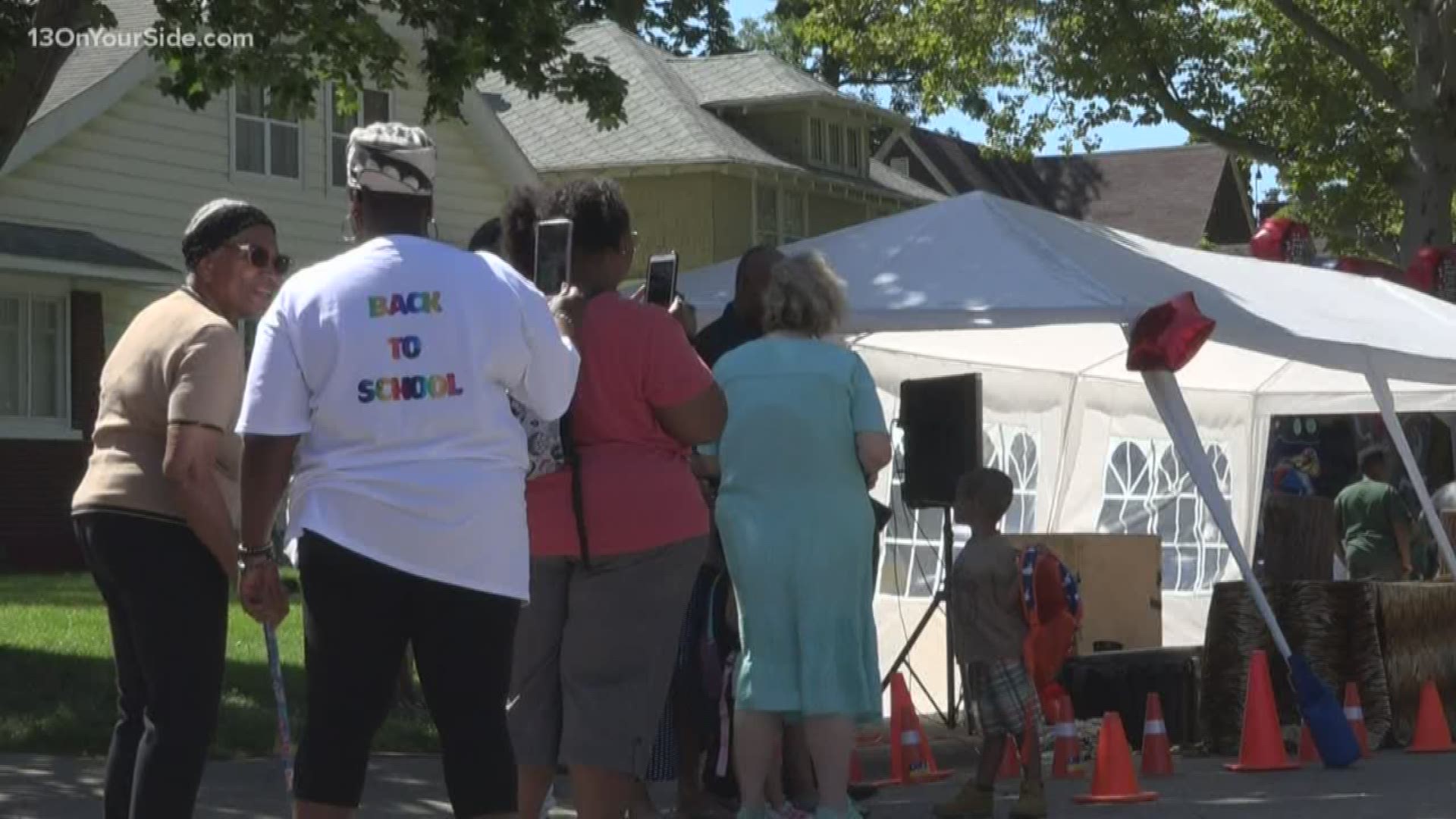 Grand Rapids foster mom hosts back-to-school bash for neighborhood kids