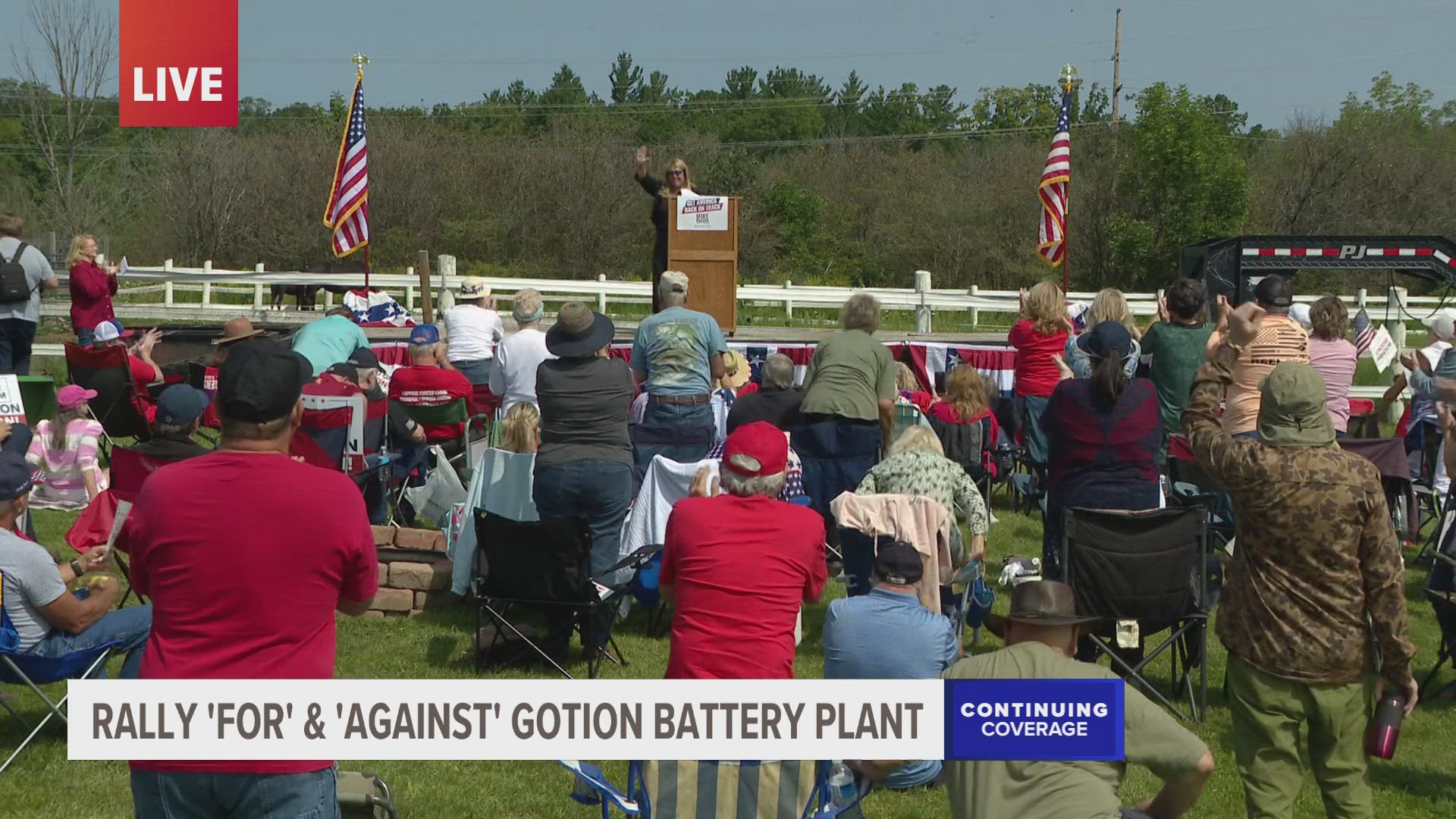 The two different rallies were hosted separately in Green Charter Township.