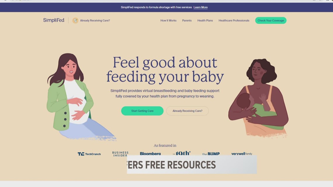 Baby-feeding platform offers free resources to parents during formula shortage
