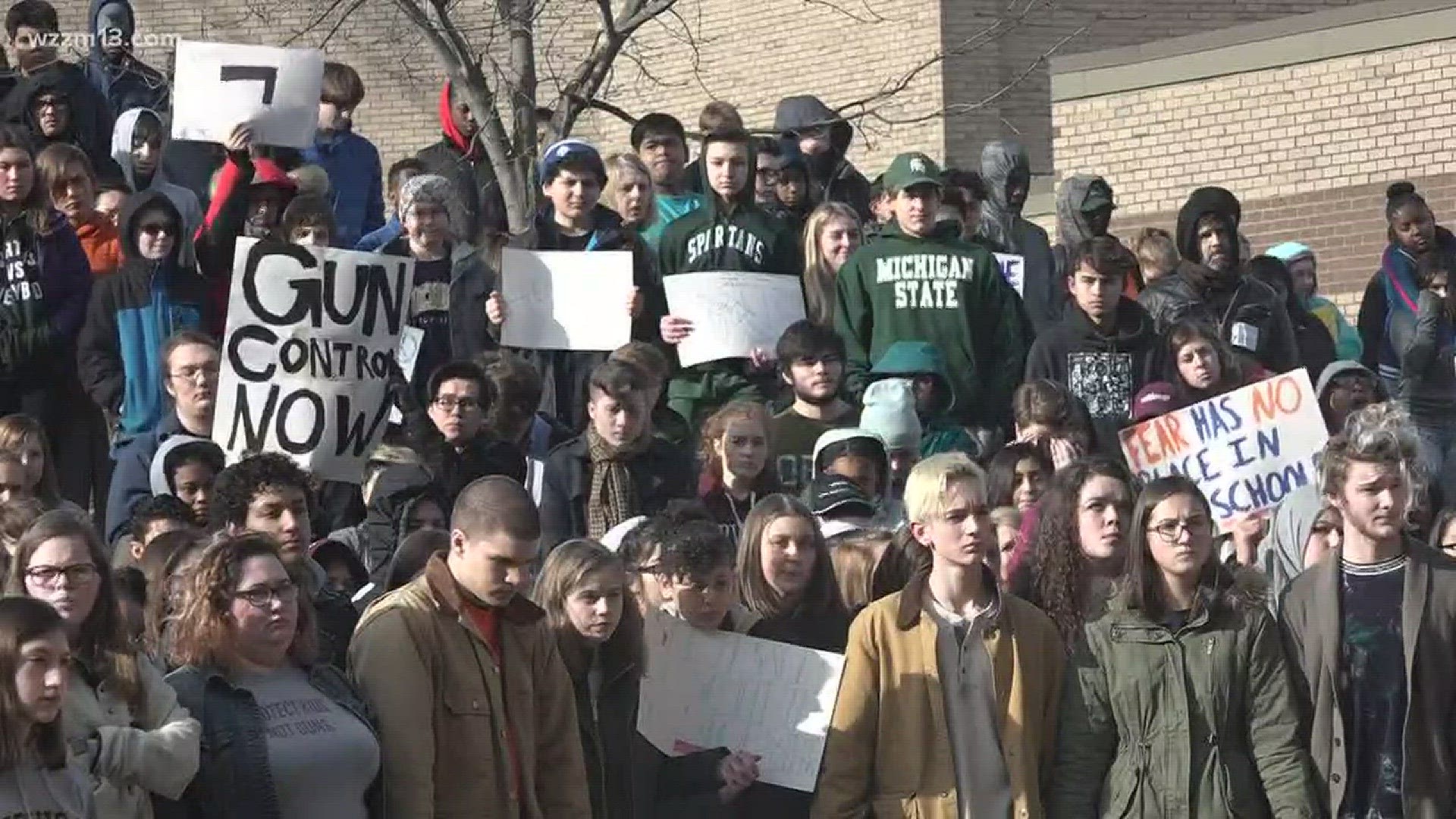 Hundreds of West Michigan students take part in school walkout