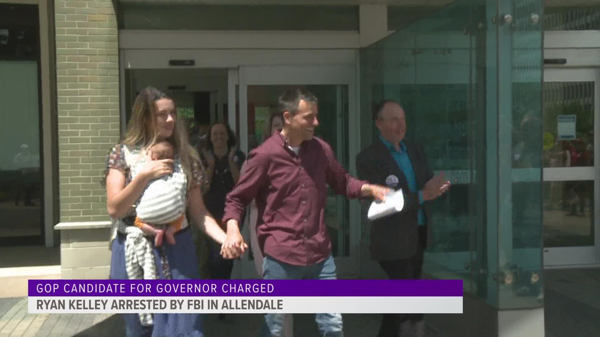 The FBI has confirmed that federal agents used a search warrant to search the Allendale home of Ryan Kelley Thursday and took him into custody.
