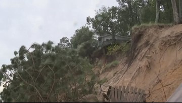 Cottage On The Verge Of Falling Into Lake Michigan Wzzm13 Com