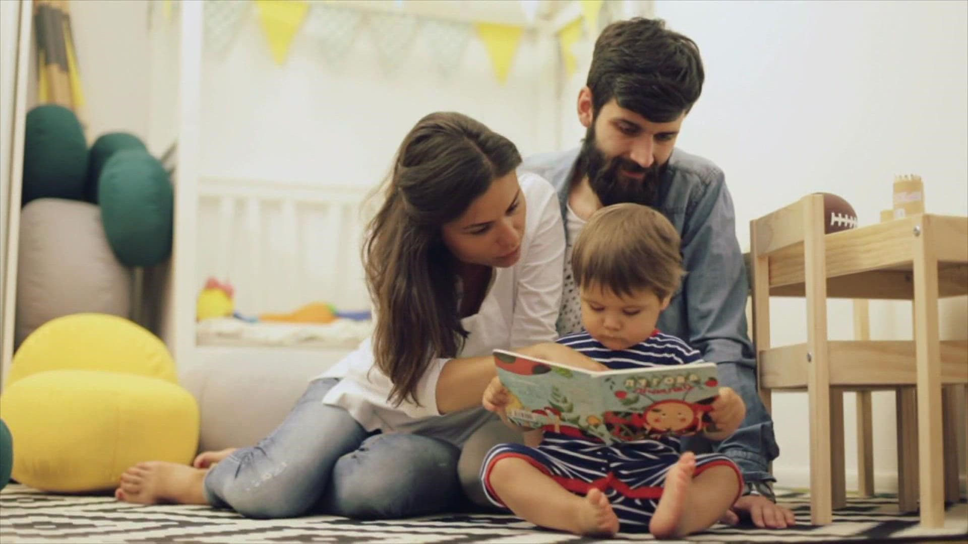 The hospital says reading to a baby every day strengthens their hearing and brain growth, and encourages a lifelong relationship with books.
