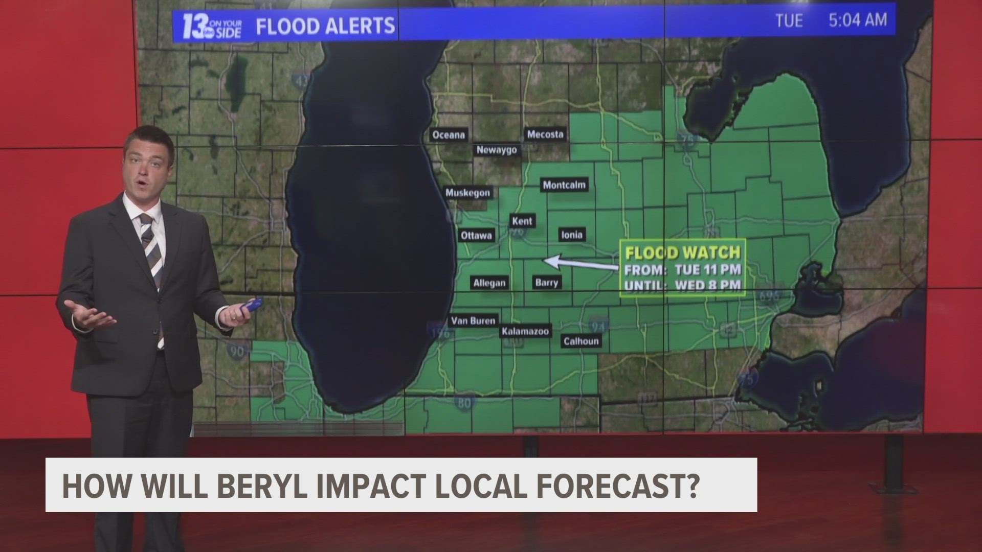 The remnants of Hurricane Beryl could bring heavy soaking rain to portions of southern Michigan.