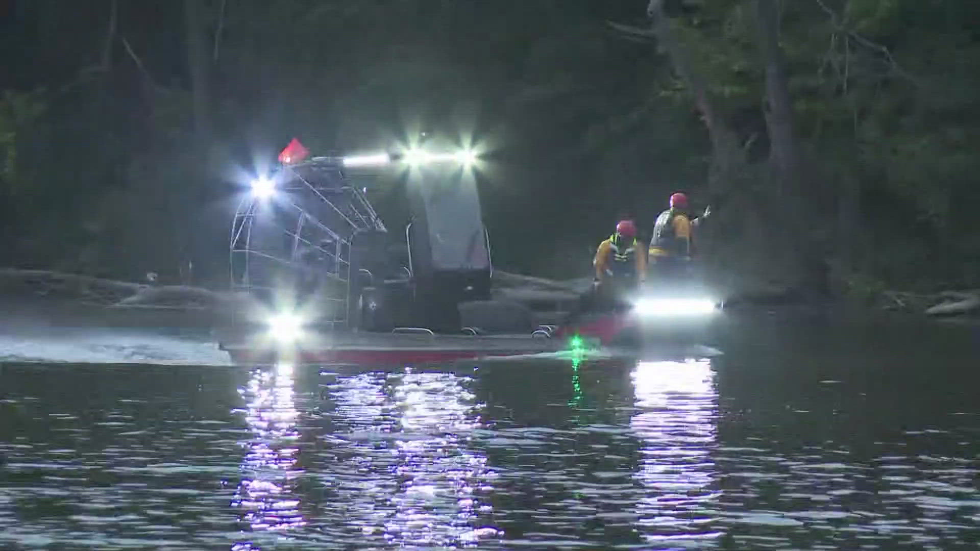 The search efforts were mostly gathered around boat launch 3 after bystanders called 911 to report seeing a swimmer go under.