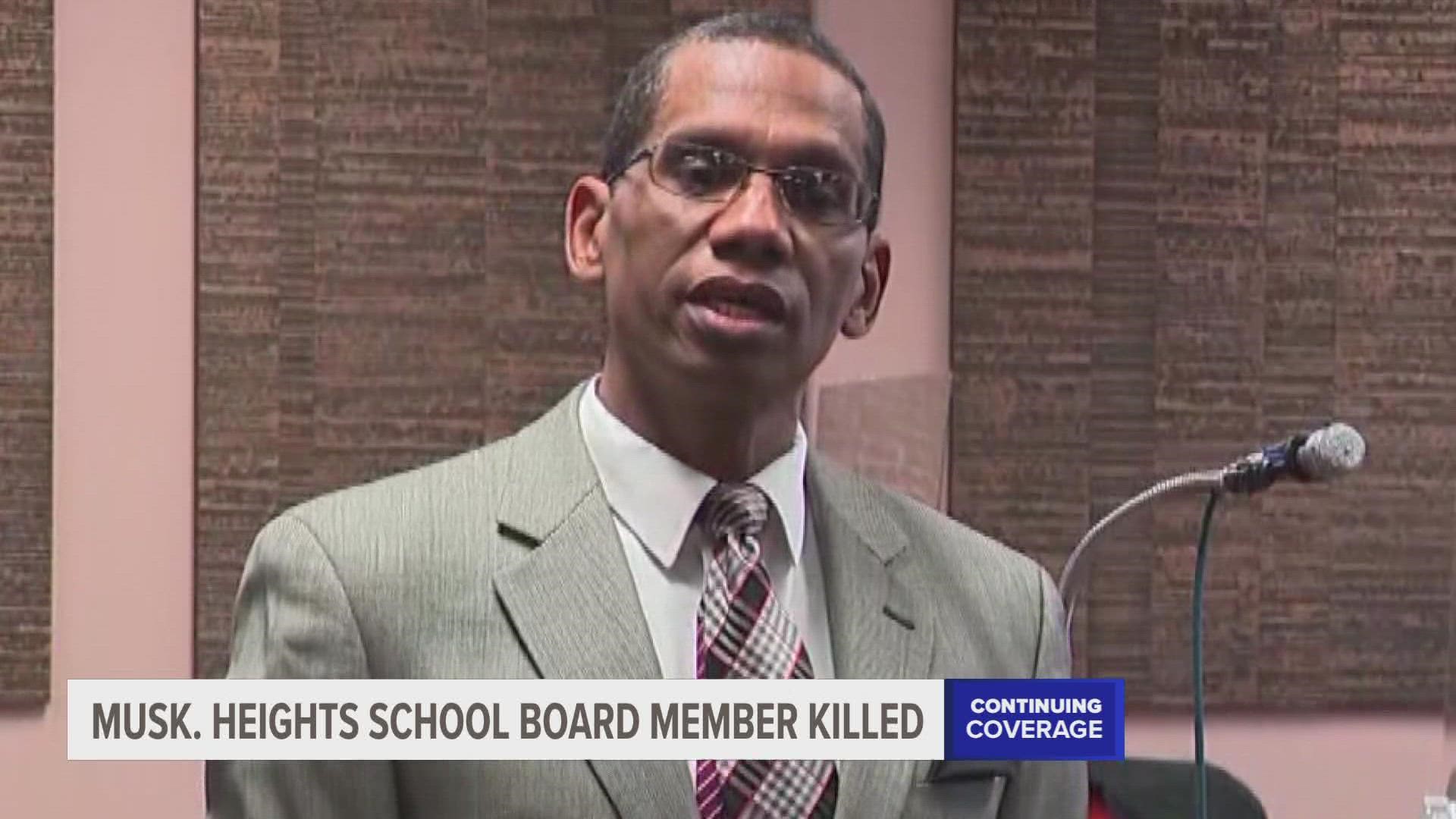 Investigators say the shooting is an isolated incident and is not connected to Muhammad's school board membership.