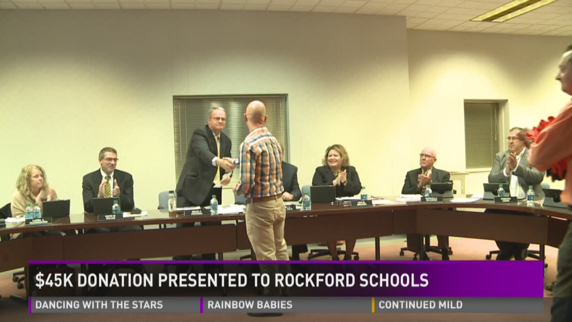 Ninja Warrior presents $45,00 to Rockford Schools