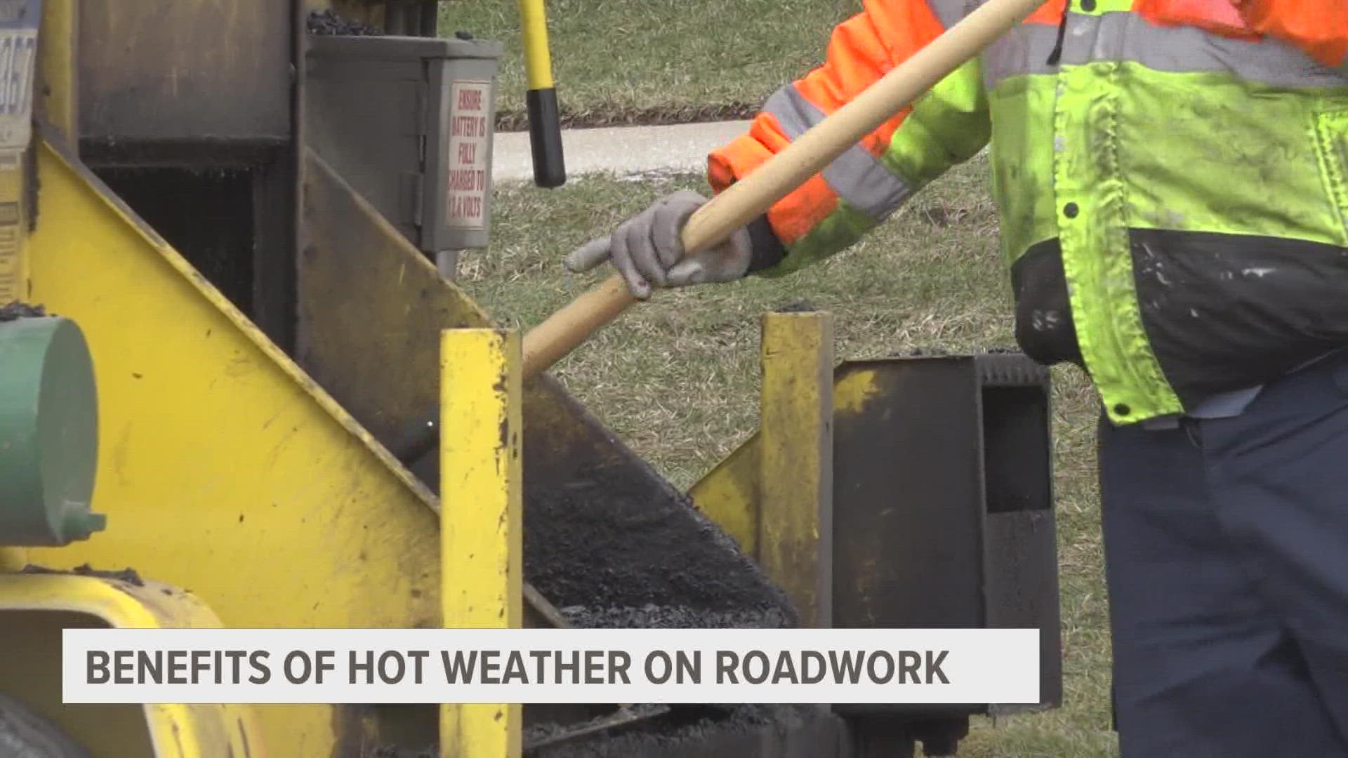 John Gorney, the director of public works for the City of Grand Rapids, says there are some positives to filling potholes in the warmer weather.