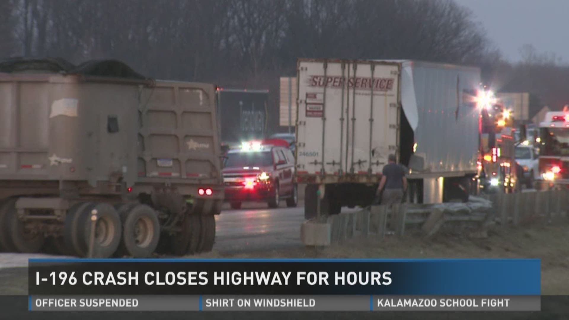 Eastbound I196 near Hudsonville reopened after crash, jackknifed semi