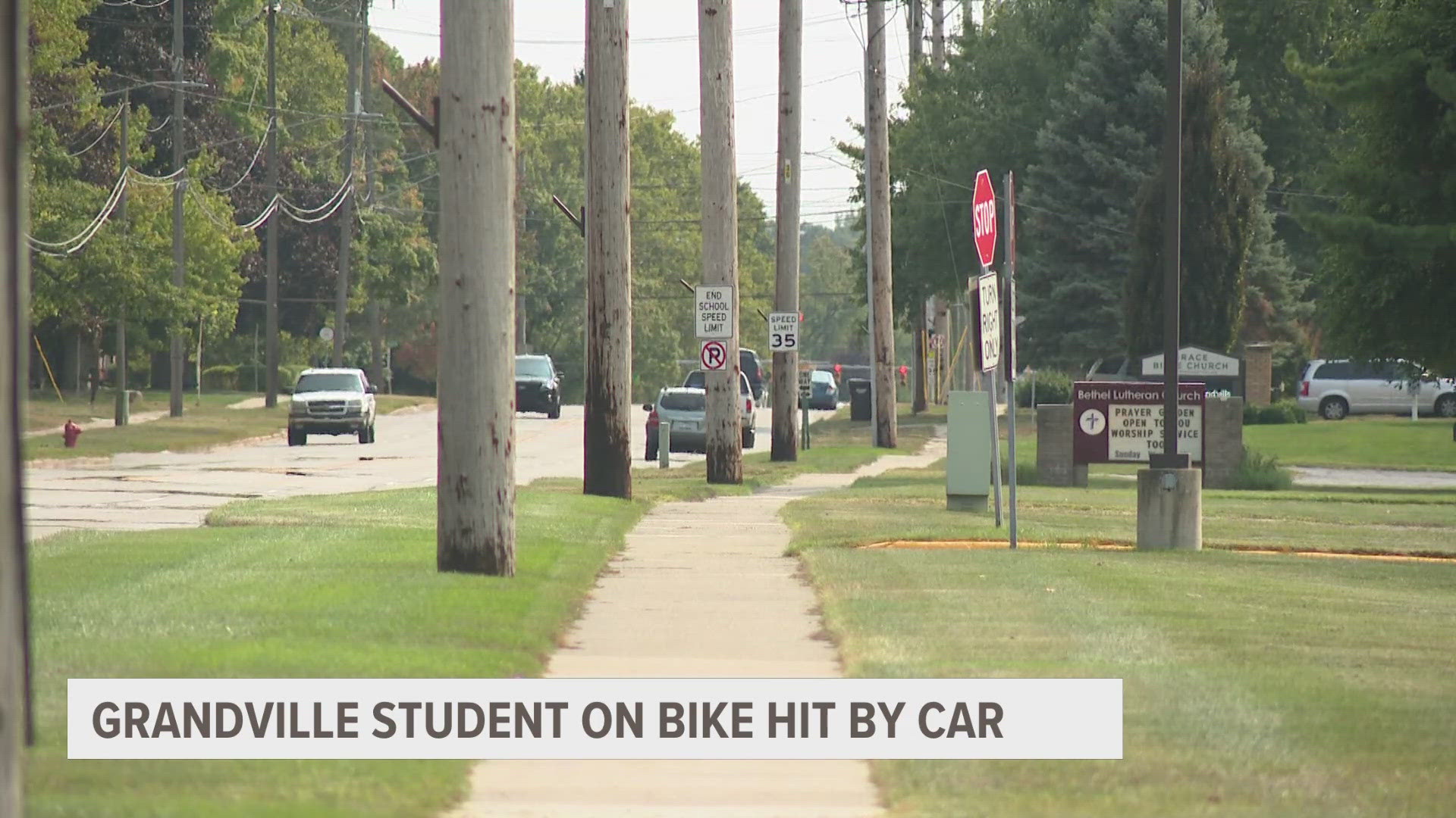 According to the Assistant Superintendent of Human Resources for Grandville Public Schools, the child was riding their bike when it happened.