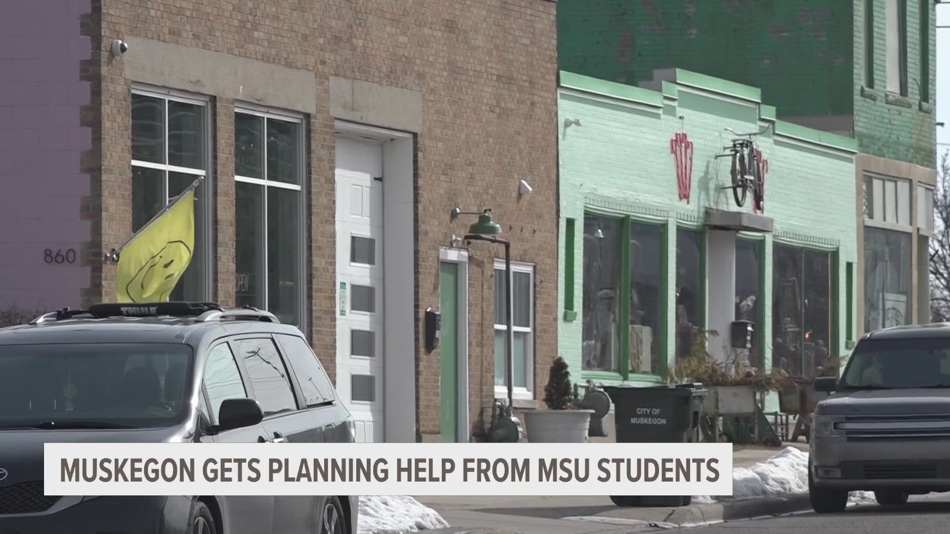 Michigan State graduate students are helping Muskegon revamp Pine Street even further.