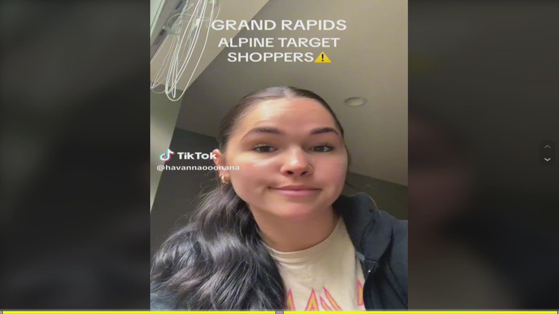 A woman says she felt violated after someone pointed a camera at her while in a dressing room at the Target on Alpine Avenue in Walker.