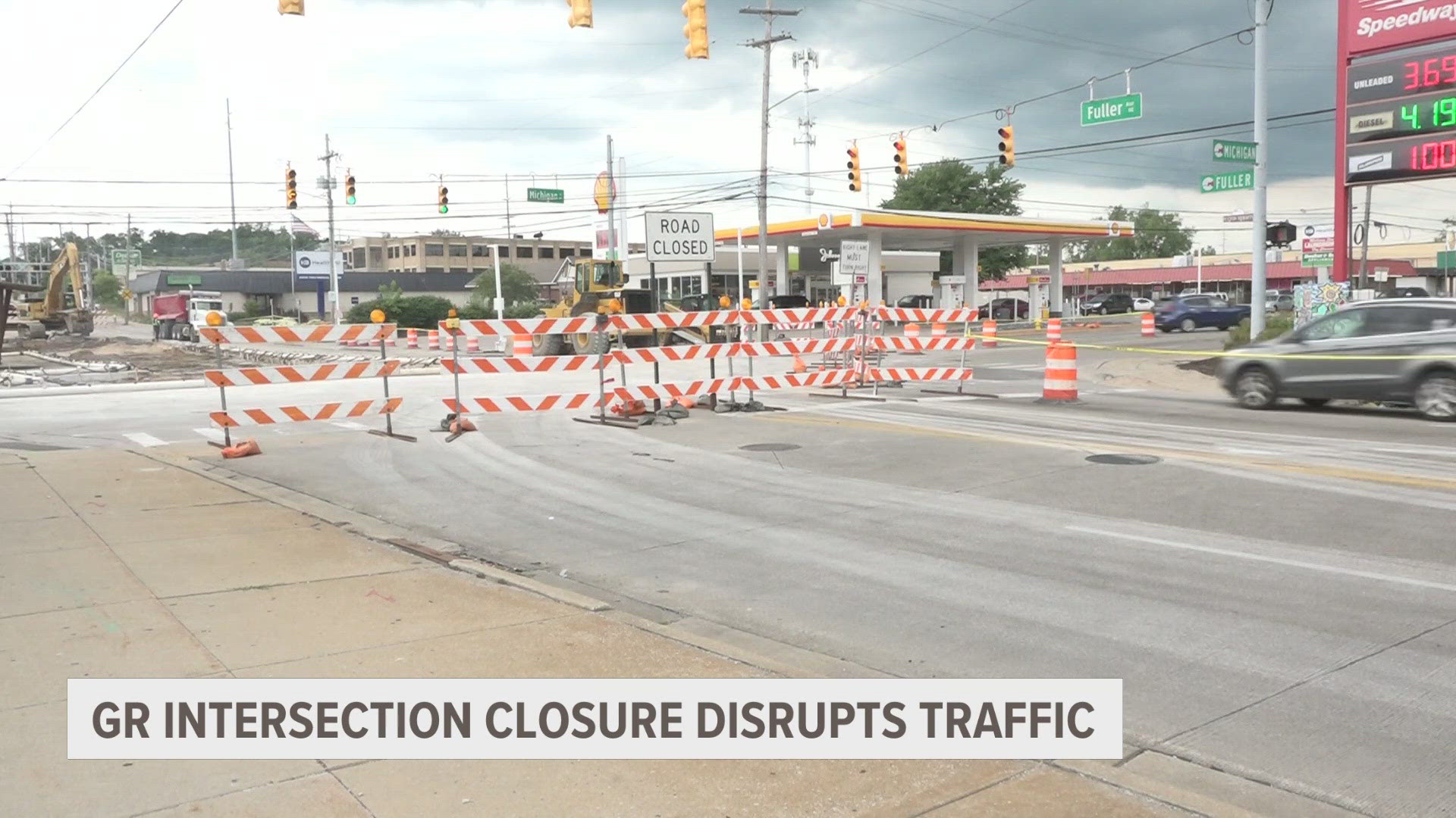 Traffic at one Grand Rapids intersection has been disrupted due to construction.