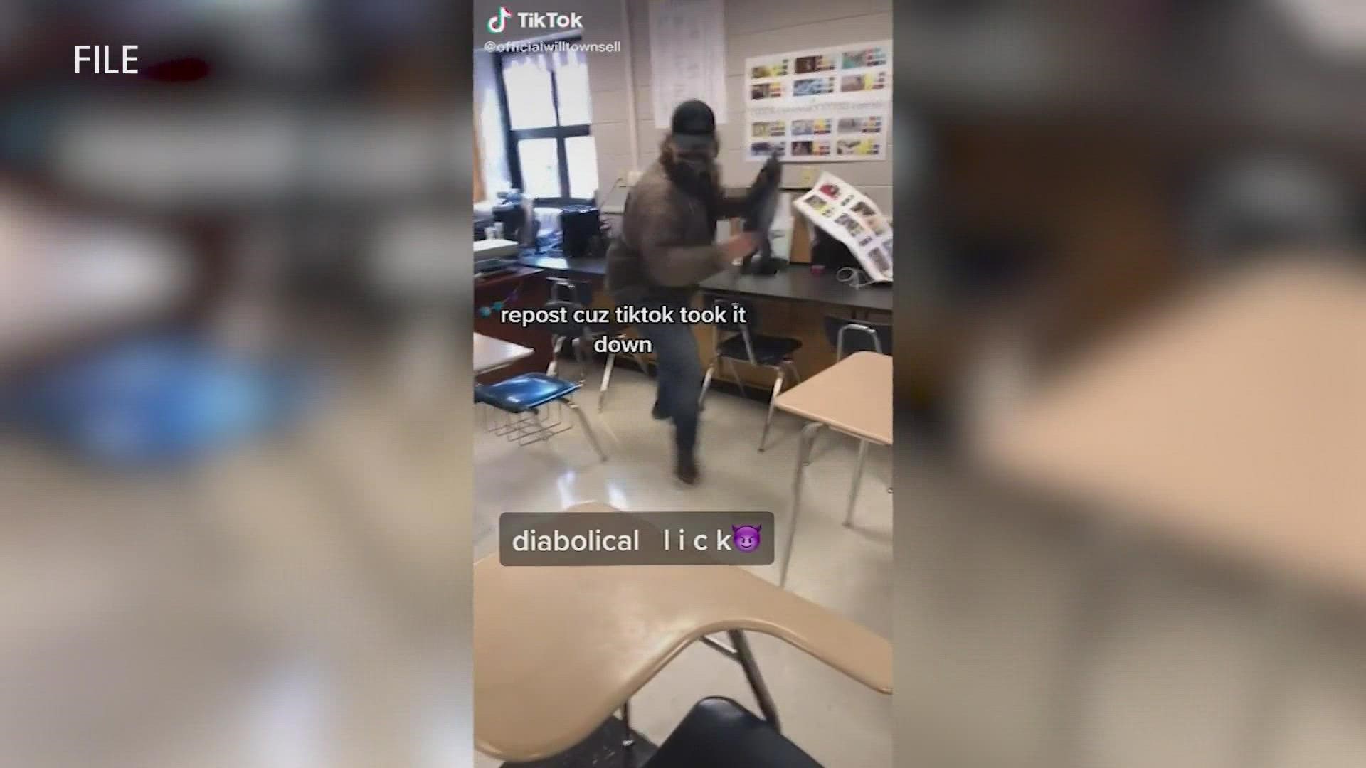The challenge encourages TikTok users to post videos of themselves stealing items and damaging school bathrooms and classrooms.