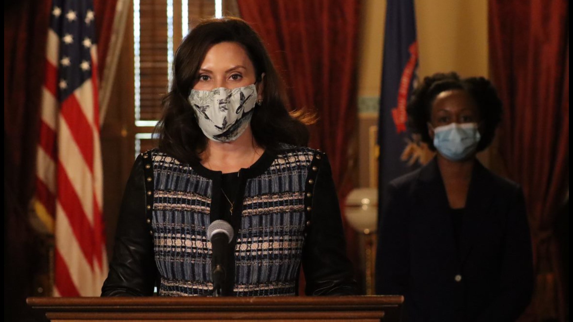 Gov. Gretchen Whitmer is urging Michiganders to stay vigilant and continue to wear masks as COVID-19 cases rise.