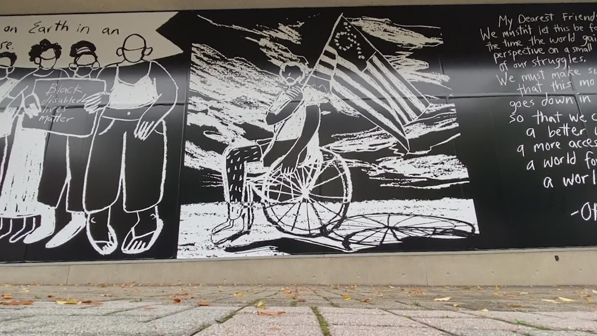 Artists took the stories of those during the pandemic and created artwork that is showcased outside the Grand Rapids Public Museum during ArtPrize.
