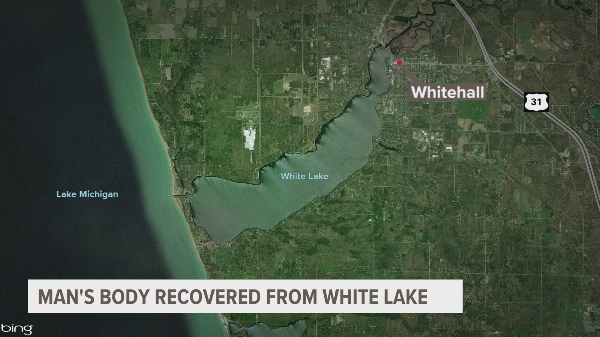 Rescuers recovered a man's body from White Lake two days after he drowned. Officials said he had been swimming when his boat was swept away by the wind.