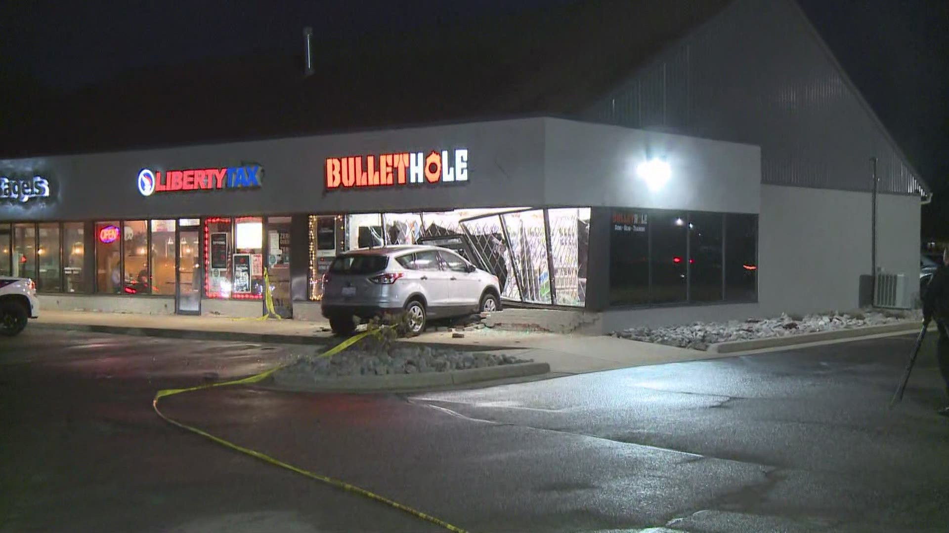 A vehicle crashed into the front of a gun store in Holland Thursday morning, however police said it's unclear if anything was taken.