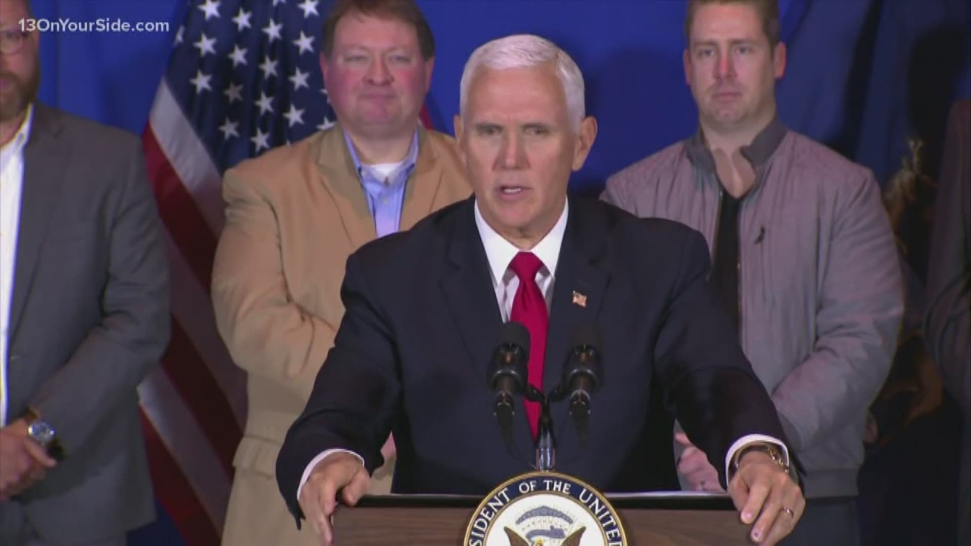 Pence made three stops Wednesday in West Michigan: Portage, Grand Rapids and Holland.