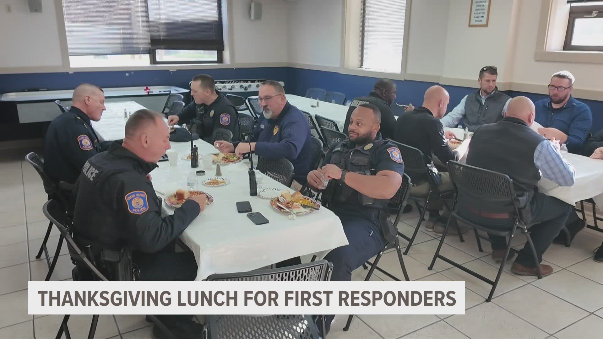 iCI Nation hosted a Thanksgiving lunch for first responders Tuesday, which included officers from Grand Rapids, Kentwood, Wyoming and Kent County.