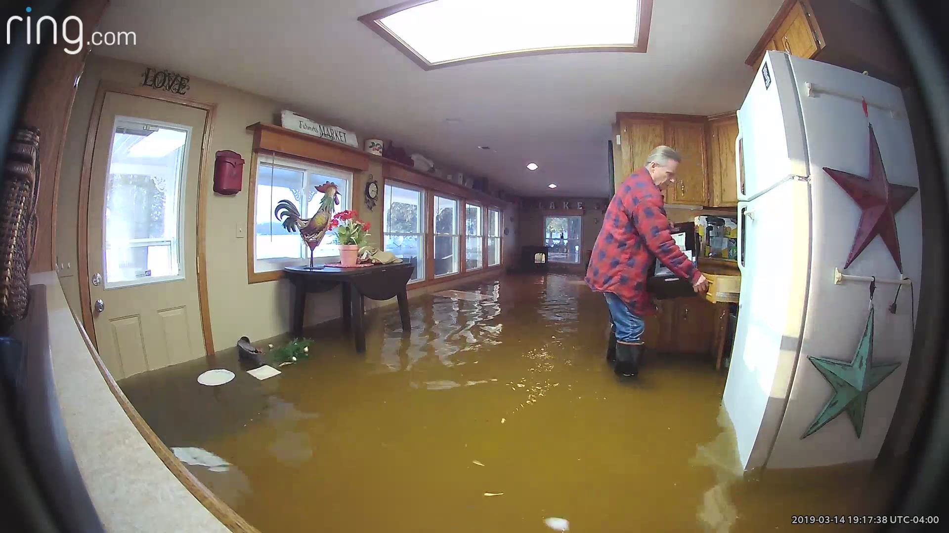 A look at the flooding damage inside a home on Martin Lake in Fremont, Mich. Video submitted by Scott and Laurie Higgins.