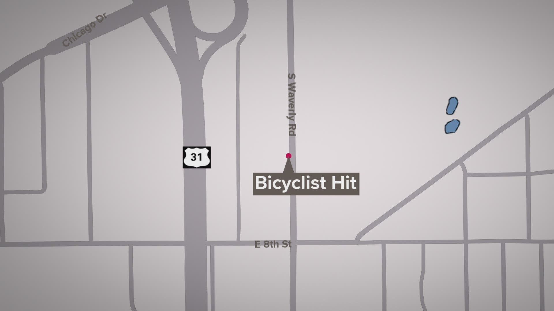 After being hit by the first vehicle, the bicyclist was struck again by a second southbound vehicle.
