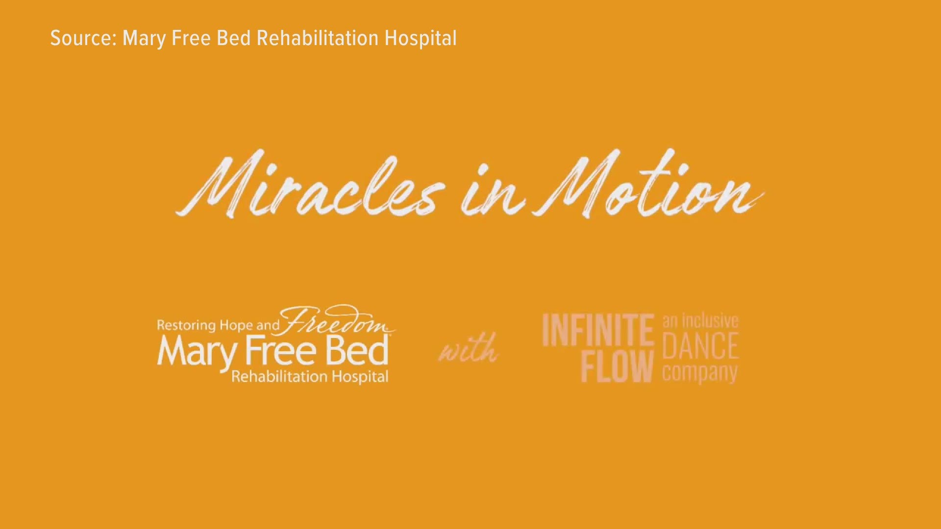 "Miracles in Motion" is the first inclusive dance video created by a rehabilitation hospital. Vote: #68643 in ArtPrize. Learn more at: maryfreebed.com/dance. Courtesy: Mary Free Bed Rehabilitation Hospital